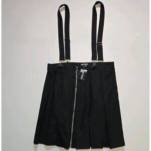 Hot Topic Suspender Skirt Pleated Black XL Zip Up Metal 90s 14564809 Punk NWT 21